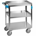 Carlisle Foodservice UC3031524 3 Shelf Stainless Steel Utility Cart - 24'' x 15 1/2'' x 32 1/2'' 271UC3031524